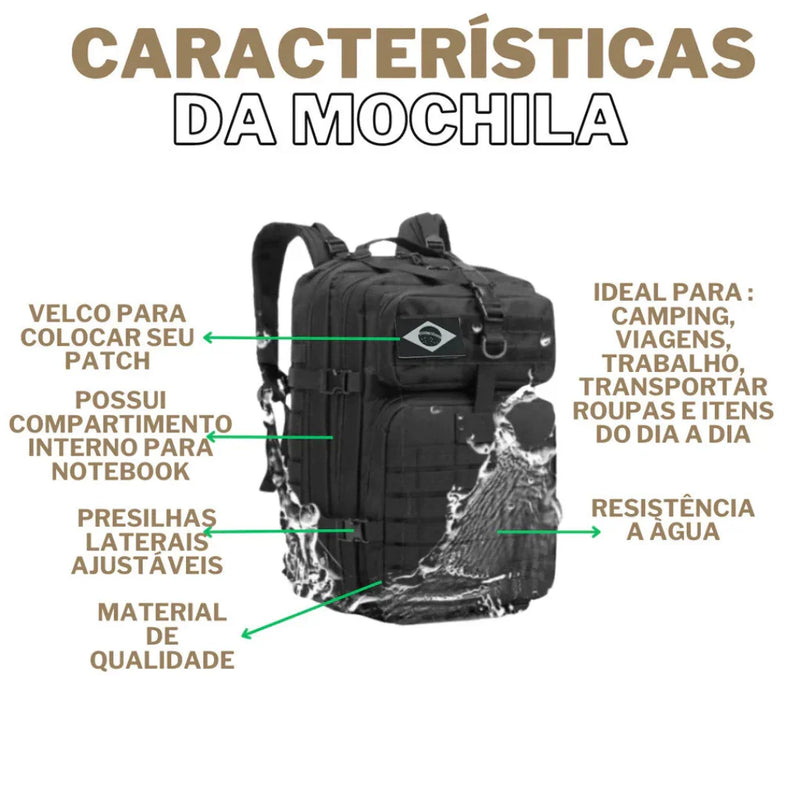 Mochila Tática Brasil Forte 50L