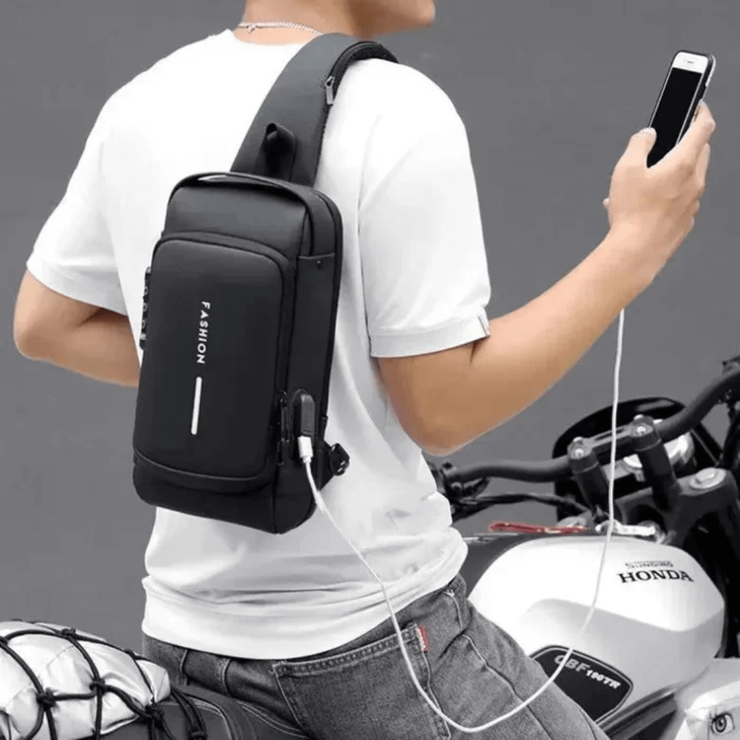 Guardião Urbano: Mochila Masculina à Prova d'Água com Cadeado Anti-Roubo