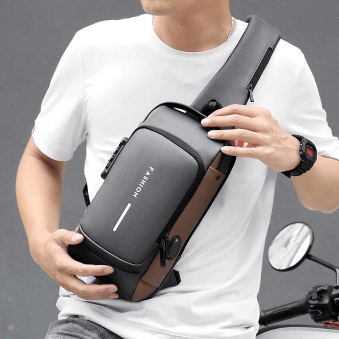 Guardião Urbano: Mochila Masculina à Prova d'Água com Cadeado Anti-Roubo