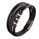 Pulseira de Couro Masculina - Aureus Leather - Elegância em Camadas