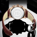 Relógio Masculino Casual de Luxo em Couro - LIGE Aqua Lux