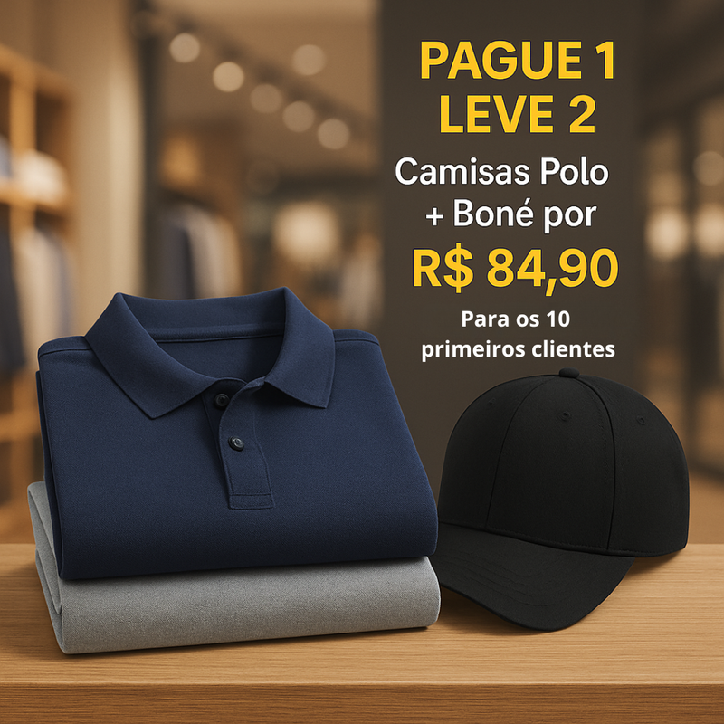 Pague 1 leve 2 + (Boné para os 10 primeiros clientes)