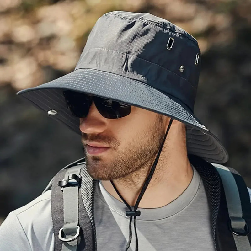 SunGuard: Chapéu Masculino de Aba Larga com Proteção UV