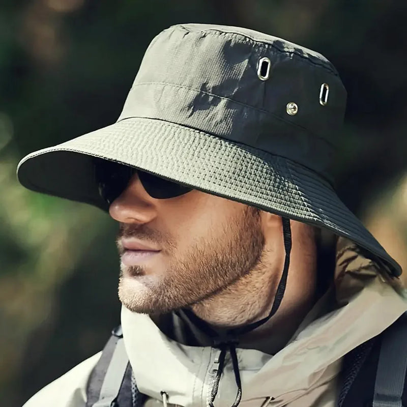 SunGuard: Chapéu Masculino de Aba Larga com Proteção UV