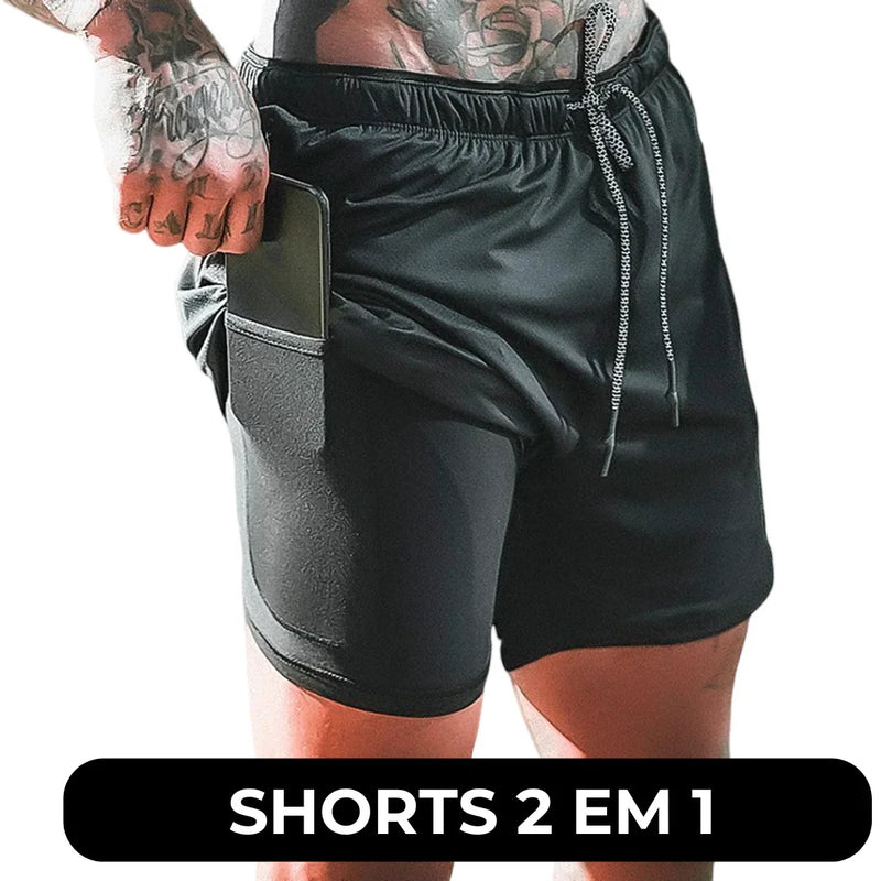 Apenas 1 em 10 Atletas Conhece: O KIT 2 Shorts Alpha 2 em 1 que Revoluciona Seu Desempenho