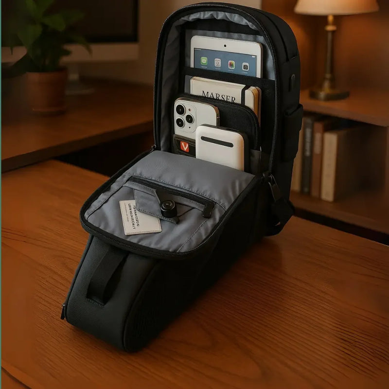 Guardião Urbano: Mochila Masculina à Prova d'Água com Cadeado Anti-Roubo