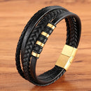 Pulseira de Couro Masculina - Aureus Leather - Elegância em Camadas