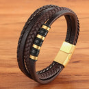 Pulseira de Couro Masculina - Aureus Leather - Elegância em Camadas